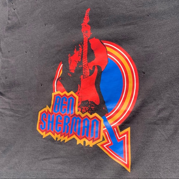 NEW Ben Sherman tee shirt black w/ rock & roll screen-printed logo NWT - Picture 2 of 16